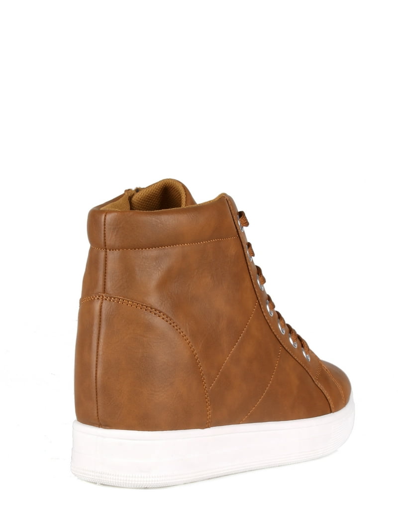 Instant Lace up Wedge Sneakers in Tan - Walmart.com