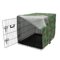 thumbnail image 3 of Turquoise Dog Crate Cover, Eastern Oriental Pattern of Mandala Traditional Geometric Art, Easy to Use Pet Kennel Cover for Medium Large Dogs, 35" x 23" x 27", Green Red Yellow, by Ambesonne, 3 of 6