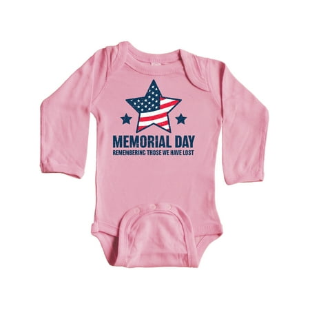 

Inktastic Memorial Day Grunge Remembering Those We Have Lost Gift Baby Boy or Baby Girl Long Sleeve Bodysuit