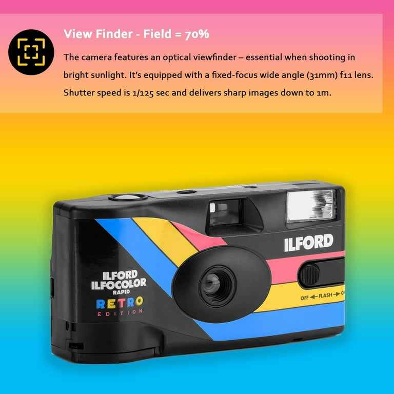 Ilford Ilfocolor Retro Camera White Box - Disposable Camera