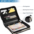 thumbnail image 4 of Water-Resistant 3-Ring Binder Organizer with Multiple Pockets Zipper Binder Bag for Office Vintage Black and White Chickens, 4 of 8