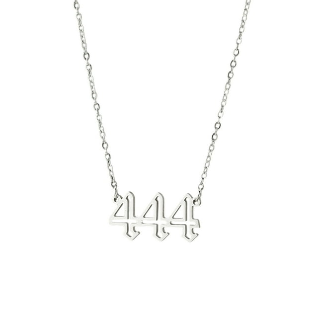 relayinert Collier en Acier Inoxydable Polyvalent avec Pendentif Numéro Accessoire de Mode Colliers Exquis 444 Couleur Acier