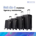 thumbnail image 3 of Set de 4 Maletas Check In Resistente ABS Amplias y Ligeras negro Unitalla, 3 of 12