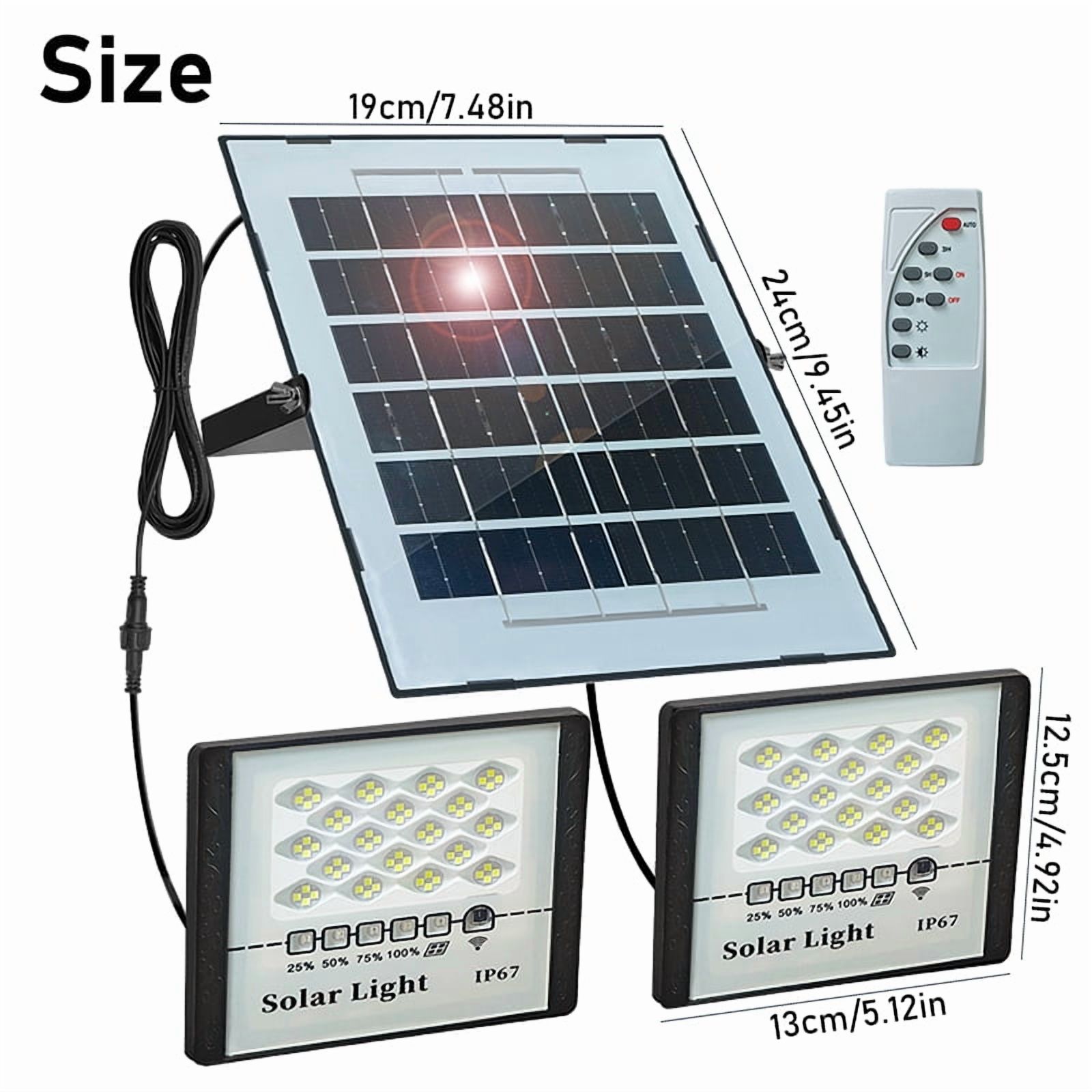 XEENSO 300W LED Solar Flood Lights Outdoor Street Light Dusk to Dawn Flood Wall Lamp