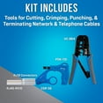 thumbnail image 2 of Jonard Tools TK-RJ45 Network Tool Kit for CAT5, CAT5E, and CAT6  Includes 6-in-1 Crimper RJ11 / RJ12 / RJ45, Punch Down Tool, Cable Stripper, and RJ45 & RJ12 Connectors, 2 of 6