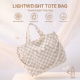 thumbnail image 2 of Gocvo Corduroy Tote Bag, Large Tote Bags for Women, Crossbody Shoulder Handbags for Work Travel（Khaki Plaid）, 2 of 7