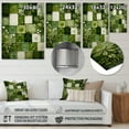 thumbnail image 4 of Designart "Green Floral Tiles in Botanical Design II" Abstract Tile Metal Wall Art, Green Metal Wall Decor, Modern Metal Art Decor For Office Room - 30x40 Inch, 4 of 6