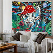 JOOCAR Mushroom Tapestry Planets Tapestries Plants Tapestry Monster Octopus Tapestry Space Galaxy Tapestry Wall Hanging for Room (71x59 inches)