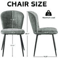 thumbnail image 4 of Dining Chairs Set of 2, Upholstered Chenille Fabric Kitchen Chairs With Metal Legs, Wingback Elegant Tufted Accent Vanity Chair For Dinner, Bedroom, Living Room, Apartment, Green, 4 of 7