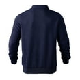 thumbnail image 3 of QHFBli Men's Plus Size Crewneck Sweatshirt 24 Autumn Long Sleeved Lapel Zipper Men's Loose Casual Top Shirt Comfortable Soft Fabric Stylish Navy XXL, 3 of 9