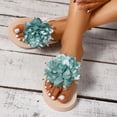 thumbnail image 6 of Bibifish Womens Flip Flops Flower Decor Flat Sole Thong Sandals Casual Lightweight Summer Beach Slippers, 6 of 7