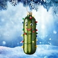 thumbnail image 4 of Christmas Tree Ornaments Clearance, Pickle Acrylic Pendant for Christmas Tree Cute Cucumber Decor, Green Pickle Hanging Decorations for Xmas Tradition Holiday Party, 4 of 6