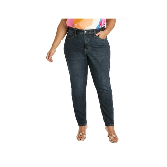 Women's Dark Wash Plus Size High-Rise Skinny Jeans - 16