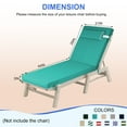 thumbnail image 4 of 72×21×3in Outdoor Chaise Lounge Cushions, Replacement Patio Chair Cushion With Headres, Waterproof Sun Lounger Cushions（2pcs Lake blue）, 4 of 6