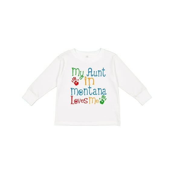 Inktastic My Aunt in Montana Loves Me Boys or Girls Long Sleeve Toddler T-Shirt