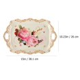 thumbnail image 2 of OUSITAID 1Pc Decorative Melamine Tea Cup Tray Elegant Snack Fruit Storage Holder for Home, 2 of 6