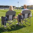 thumbnail image 2 of Gymax 2 Pcs Camping Chair Oversized Padded Portable Directors Chair w/ Side Table Black & Gray, 2 of 10