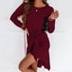 thumbnail image 2 of Mini vestido de otoño de vendaje de color sólido de manga larga con cuello redondo de moda sexy para mujer Fridja  NMB162, 2 of 9