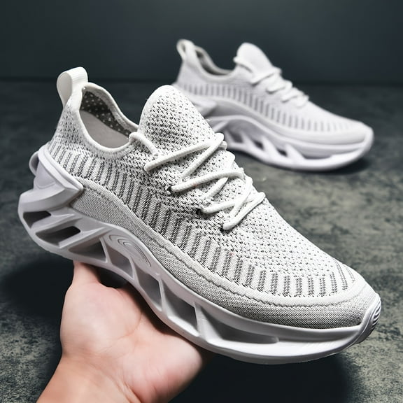[Lightweight Running Shoes] 2024 New Woven Blade Sneakers for Men and Women, Trendy Versatile Casual Mesh Lightweight Soft-Sole Running Shoes, Breathable Couple Shoes for Autumn