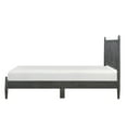 thumbnail image 4 of Mid-Century Modern Design Full Platform Bed 1pc Gray Finish Wooden Bedroom Furniture Vertical Slats Headboard, Bed in a Box, 4 of 8