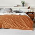 thumbnail image 3 of Sherpa Fleece Blankets Queen Size for Bed - Thick and Warm Blanket for Winter, Soft Fuzzy Plush Queen Blanket for All Seasons, Burnt Orange, 90x90 Inches, 3 of 10