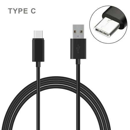 Black 6ft Long Type-C Cable Rapid Charge USB Wire Sync USB-C Power Data Cord 3G for Motorola Moto Z Play Droid Z2 Force Play - Sony Xperia XA1 XZs - ZTE Avid 916, Axon 7, Blade Max 3 (Best 3g Usb Modem In India)
