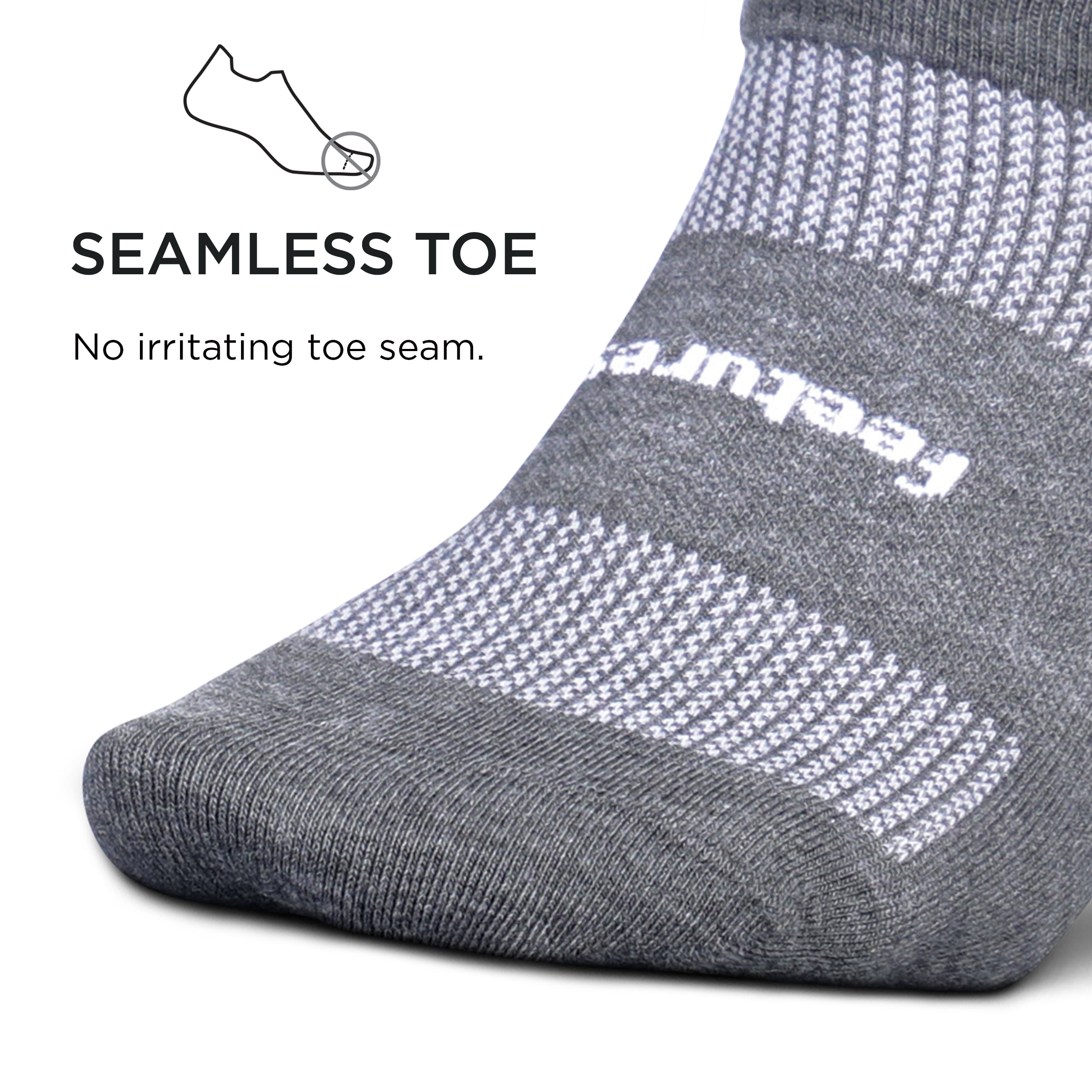 Feetures High Performance Ultra Light Ankle Sock - No Show Socks for Women & Men with Heel Tab - Heather Gray, S - (3 Pair)