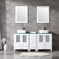 thumbnail image 3 of Wonline 60-inch Modern Bathroom Vanity with Double Vessel Sinks, 2 Doors and 3 Drawers, White, 3 of 5