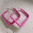 thumbnail image 5 of Clip on 1 3/4" large square plastic hoop earrings in a variety of colors, 5 of 6