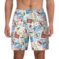 thumbnail image 2 of Picia Summer Stamp pattern Mens Swim Trunks with Compression Liner Stretch Beach Shorts Quick Dry with Zipper Pockets No-Chafing Board Shorts-X-Large, 2 of 9