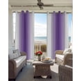thumbnail image 4 of Purple White Ombre Blackout Curtains 45 Inches Long for Bedroom, Modern Abstract Art Farmhouse Gradient Thermal Insulated Room Darkening Black Out Window Curtain Panels Grommet Drapes for Living Room, 4 of 8