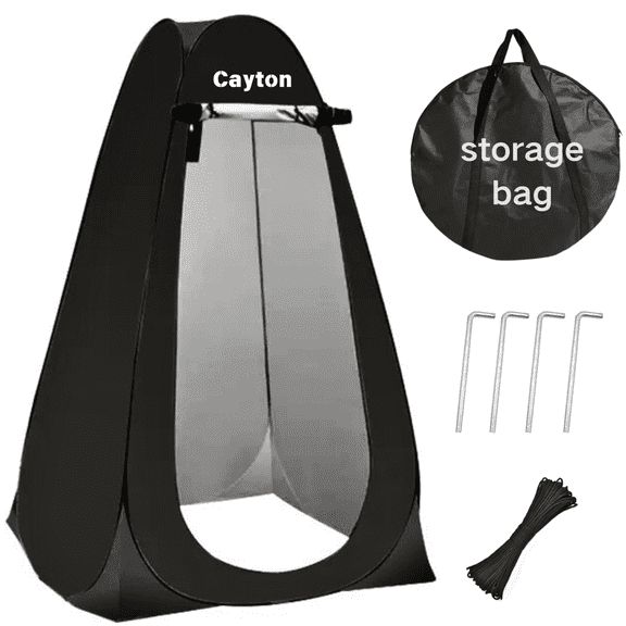 Cayton® Portable Pop up Shower Tent,High-end Privacy Changing Tent with Carry Bag,for Camping,Outdoor&indoor, Black