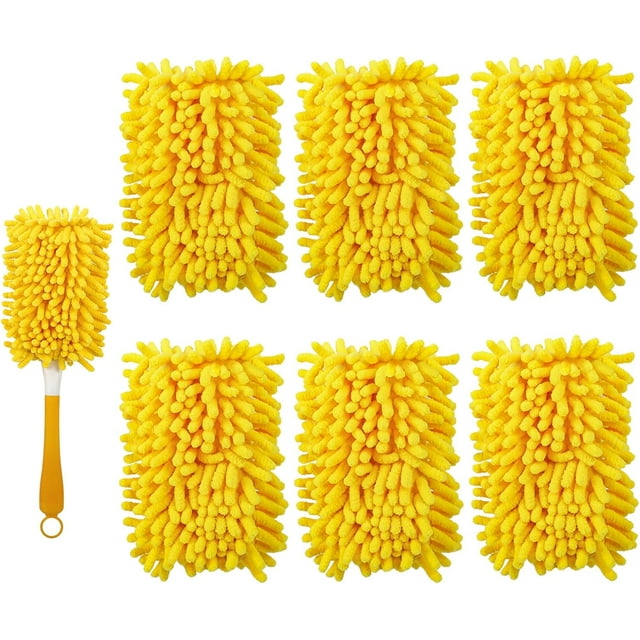 Yicotira Reusable Duster Refill Compatible with Swiffer Hand Duster - 360 Heavy Duty Dusters Refills - Microfiber Ceiling Fan Duster for Swiffer Dusters Extended Handle, 6 Pack(Handle is Not Included)