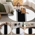 thumbnail image 5 of Black Round Rugs for Living Room 6ft Stripes Solid Color Non Slip Circle Rug Washable Low-Profile Indoor Carpet for Bedroom, Dining Room, Bathroom, 5 of 9