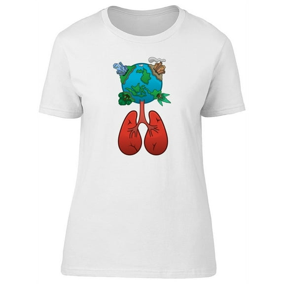 The Earth Lungs Cartoon T-Shirt Women -Image by Shutterstock, Female x-Large
