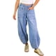 thumbnail image 2 of Pantalones Vaqueros Holgados de Cintura Alta con Cordón Elástico para Mujer Azul XL, 2 of 7