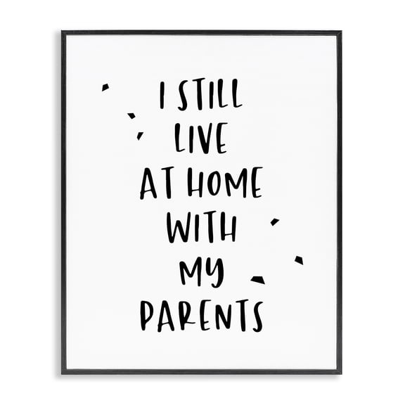 Stupell Industries Contemporary Live with Parents Phrase Black Framed Giclee Art, 11 x 14, by Anna Quach