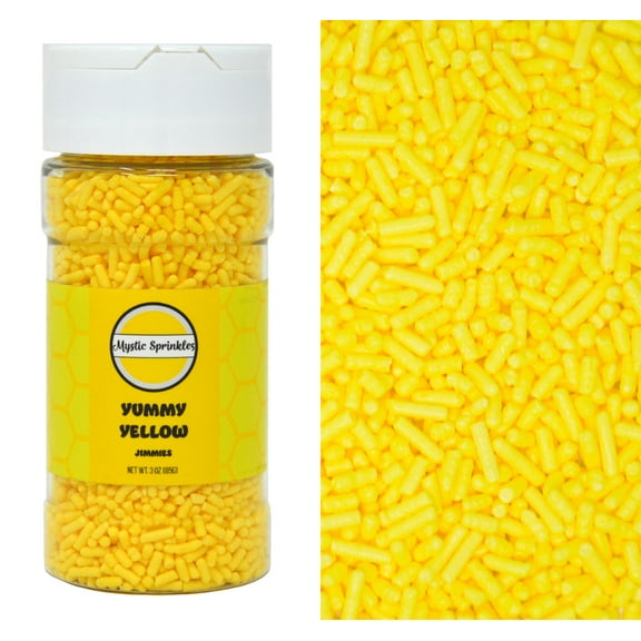Mystic Sprinkles Yummy Yellow Jimmies Sprinkles 3 Ounce Bottle