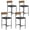 Retro Brown Bar Stools with Black Seat, variant on Yiwa 36" Bar Height Dining Table Set for 2 - 3-Tier Storage Kitchen Table w/2 Upholstered Chairs, Space-Saving Countertop Set for Apartments, Breakfast Nook