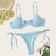 thumbnail image 4 of Gibobby Conjunto de traje de baño de bikini Conjunto de ropa de playa con relleno, traje de baño de realce para mujer, Bikini con estampado Floral, conju(Azul,CH), 4 of 5