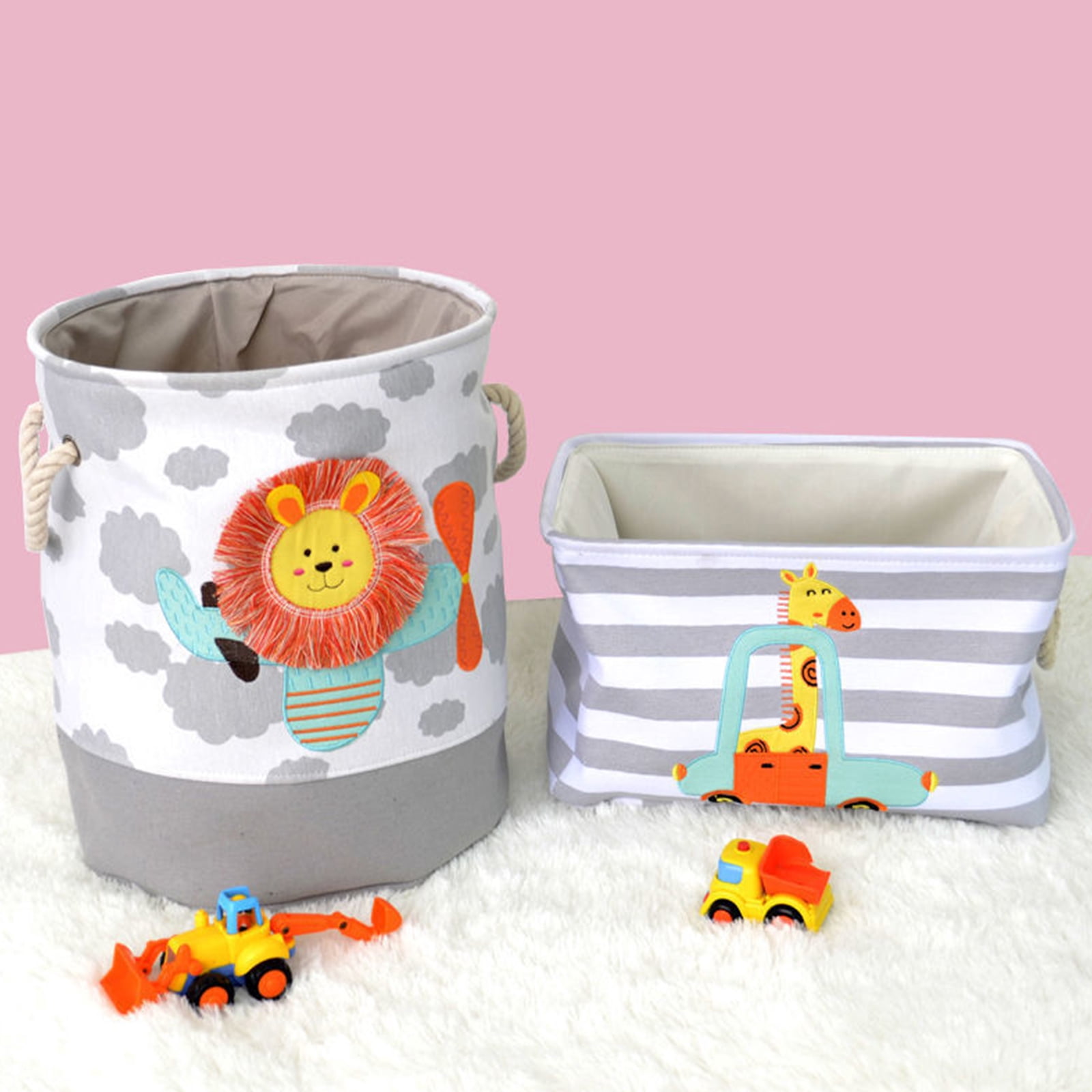 Baby Laundry Basket Cute Giraffe Foldable Toy Storage Bucket Picnic Dirty Clothes Basket Box Cartoon Animal Organizer