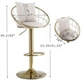 thumbnail image 7 of Velvet 2 Peices Bar Chair, Adjustable Height Kitchen Chairs with 360 Degree Rotation, Pure Gold Plated Chairs with Golden Metal Leg and Pillows, Dinning Room Chairs for Home and Bar, White, 7 of 7