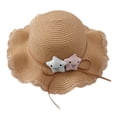 thumbnail image 1 of KAKOWELY 1 sombrero de paja tejido para niños, para verano, playa, protección solar, para exteriores, 1 of 5