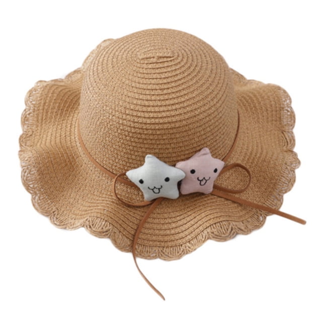 KAKOWELY 1 sombrero de paja tejido para niños, para verano, playa, protección solar, para exteriores