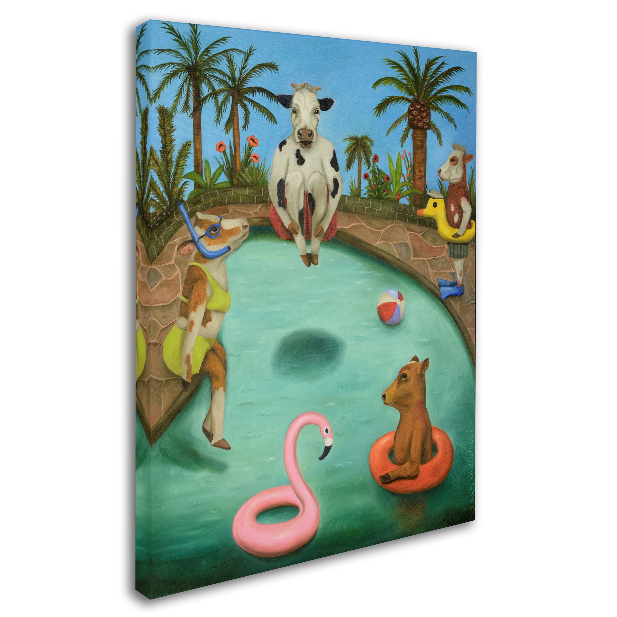 Trademark Fine Art 'Cowabunga' Canvas Art by Leah Saulnier