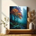 thumbnail image 6 of Foggy Autumn Forest Tree Canvas Print, Modern Nature Landscape Art, Home Wall Decor, 6 of 8