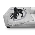 thumbnail image 3 of Zodiac Taurus Soft Flannel Fleece Throw Blanket, Black Silhouette of Animal Ox on Horoscope Astrology, Cozy Plush for Indoor and Outdoor Use, 60" x 80", Pale Grey Black White, by Ambesonne, 3 of 6