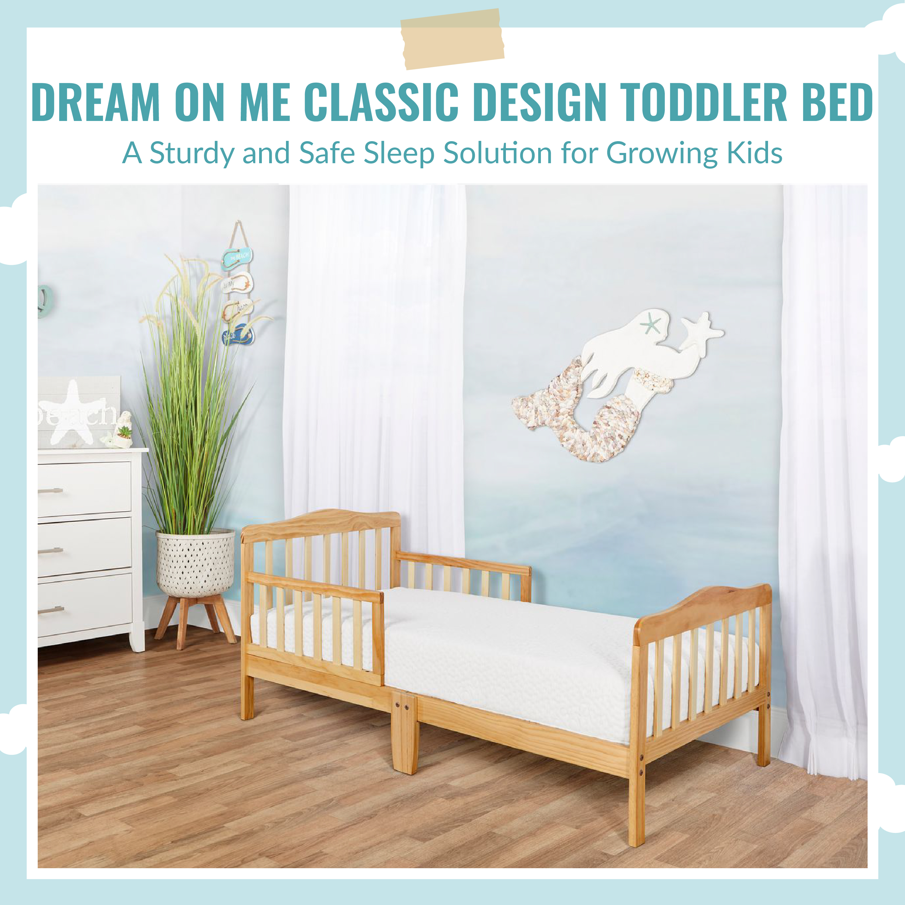 Dream on Me Classic Design Toddler Bed, Natural - image 2 of 11
