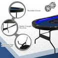 thumbnail image 4 of YYAo Poker Table,Foldable 10-Player Poker Table with LED Lights and USB Ports Ideal for Texas Casino-Blue, 4 of 4