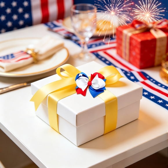 Independence Day Wreath Bows Decoration Ribbon Bows For Door Window Wall 4th Of July Memorial Day Party Decor